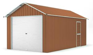 Casetta Box da Giardino in Lamiera di Acciaio 360x608x307 cm Legno