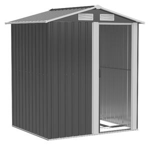 Casetta Box da Giardino Porta Utensili 152x132x188 cm in Acciaio Grigio