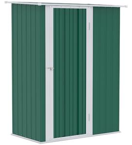 Casetta Box da Giardino Porta Utensili 142x84x189 cm in Acciaio Impermeabile Verde Scuro