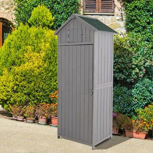 Casetta Box da Giardino in Legno Grigio 77x54.2 cm