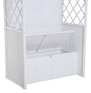 Casetta Box da Giardino in Legno Bianco 141x76x225 cm