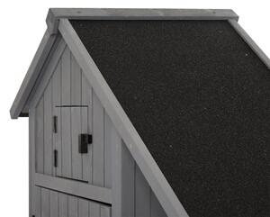 Casetta Box da Giardino 129x51,5x180 cm con Legnaia in Legno Grigio