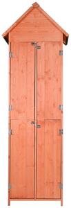 Casetta Box da Giardino in Legno di Pino 3 Ripiani 71x60x211 cm