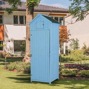 Casetta Box da Giardino in Legno Azzurro 77x54.2 cm