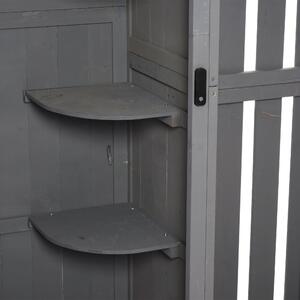 Casetta Box da Giardino in Legno Porta Utensili 129x51,5x180 cm Grigia
