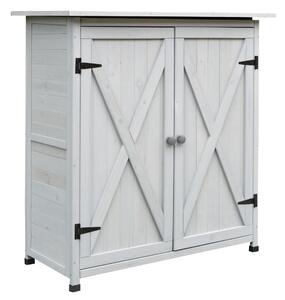 Casetta Box da Giardino Porta Utensili 110x55x117 cm in Legno di Abete Impermeabile Grigio