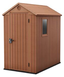 Casetta da Giardino Porta Attrezzi 125,8x184,5x205,1 cmin Evotech+ Keter Darwin 4x6 Marrone