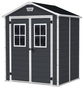 Casetta da Giardino Porta Attrezzi 185x152x226 cmin Resina Effetto Legno Keter Manor 6x5 Nero