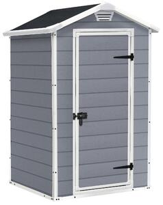 Casetta da Giardino Porta Attrezzi 129x103x196 cmin Resina Effetto Legno Keter Manor 4x3 Grigia