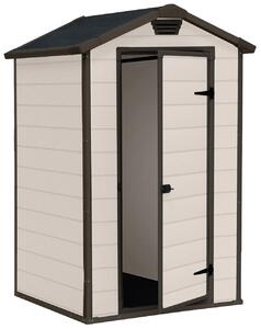 Casetta da Giardino Porta Attrezzi 129x103x196 cmin Resina Effetto Legno Keter Manor 4x3 Beige