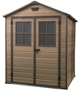 Casetta da Giardino Porta Attrezzi 185,8x227x236,8 cm in Resina Keter Scala 6x8 Noce