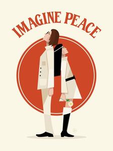 Illustrazione Imagine Peace Minimalist, Retrodrome