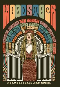 Illustrazione Woodstock Festival Poster, Retrodrome