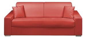 Divano letto 4 posti a ribalta in similpelle Rosso - Larghezza Materasso 160 cm - Spessore 14 cm - EMIR