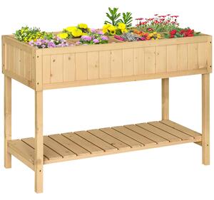 Orto Urbano Pensile in Legno con 8 Griglie e Ripiano Inferiore 120x60x81 cm