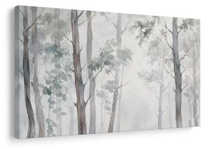 Quadro su tela – Foresta nebbiosa ad acquerello