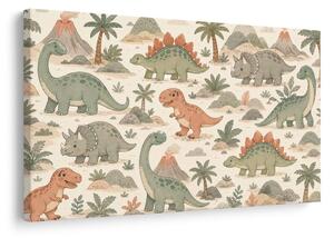 Quadro su tela – Dinosauri nel mondo preistorico