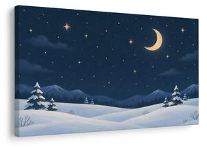 Quadro su tela – Notte invernale al chiaro di luna