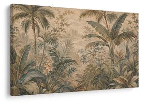 Quadro su tela – Giungla tropicale nei toni del beige