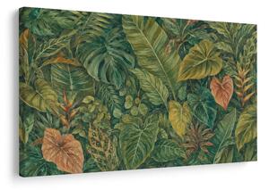Quadro su tela – Foglie tropicali nelle tonalità del verde