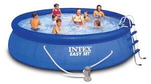 Piscina Autoportante Fuori Terra Rotonda H122x457cm con Pompa Scaletta e Teli Intex Easy Set 457