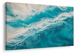 Quadro su tela – Onde marine turchesi da vicino