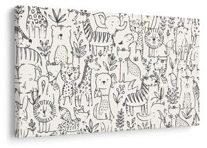 Quadro su tela – Animaletti disegnati nella giungla