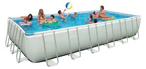 Piscina Fuori Terra Rettangolare H132x732x366cm con Pompa Scaletta e Teli Intex Ultra Frame