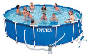 Piscina Fuori Terra Rotonda H107x457cm con Pompa Scaletta e Teli Intex Frame