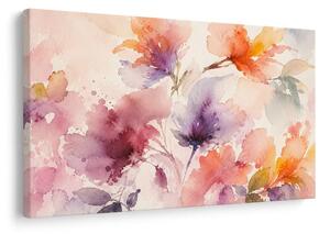 Quadro su tela – Fiori ad acquerello in toni pastello