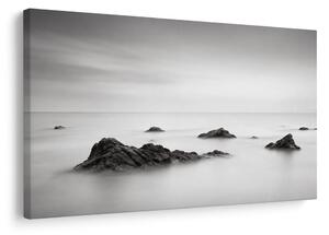 Quadro su tela – Mare nebbioso e scogli