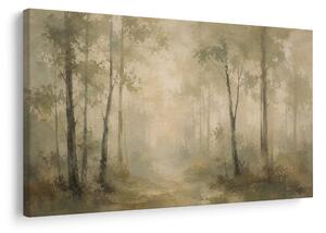 Quadro su tela – Foresta nebbiosa nei toni beige