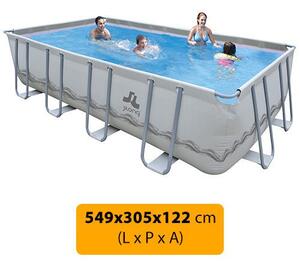 Piscina Fuori Terra Rettangolare 549x305x122cm Jilong Grigia