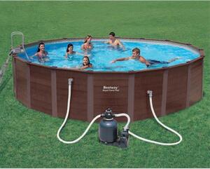 Piscina Fuori Terra con Rivestimento Esterno Legno Bestway Royal Frame 56189