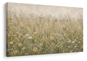 Quadro su tela – Delicati fiori di campo nella foschia
