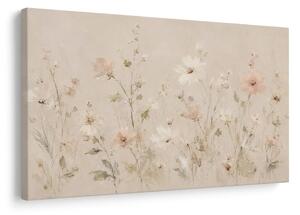 Quadro su tela – Fiori pastello nel prato