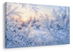 Quadro su tela – Fiori di ghiaccio del mattino invernale