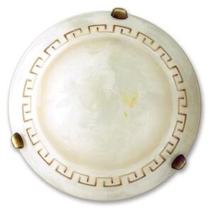 Plafoniera tonda greca vetro marmo ambra classica interni e27 - Gt Luce