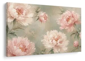 Quadro su tela – Peonie delicate nei toni pastello