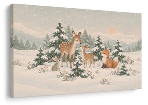 Quadro su tela – Amici invernali nel bosco