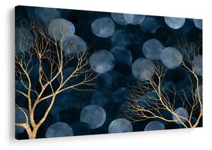 Quadro su tela – Alberi dorati sul blu