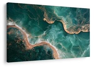 Quadro su tela – Costa turchese con oro