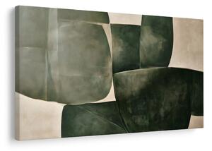 Quadro su tela – Astrazione verde dalle linee curve