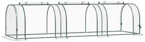 Serra da Giardino per Piante con 3 Porte in Acciaio e PVC 300x100x80 cm