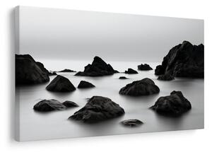 Quadro su tela – Rocce silenziose nella nebbia