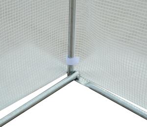 Serra da Giardino con Tetto a Spiovente in PE con Tubi in Ferro Bianco 450x300x200 cm