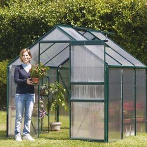 Serra da Giardino in Alluminio e Pannelli in Pvc Alveolare Opacizzato 190X190X195Cm