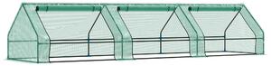 Mini Serra per Piante Impermeabile con 3 Ingressi Avvolgibili 400x100x80 cm Verde