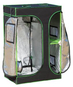 Serra Idroponica in Tessuto Riflettente con Prese d'Aria 90x60x135 cm Nera e Verde