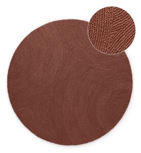 Tappeto rotondo color mattone in lana tessuto a mano ø 120 cm Calmio – Hanse Home